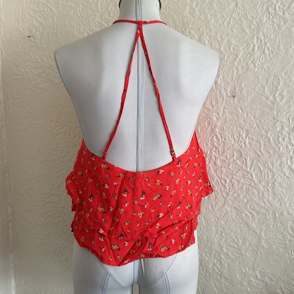 Forever 21 Red Ditsy Floral Strappy Back Cami Tank Top NWT Medium - Picture 9 of 11